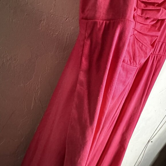 Torrid Midi Poplin Sweetheart Shirred Dress Barbiecore Pink Womens 3 - Picture 5 of 12